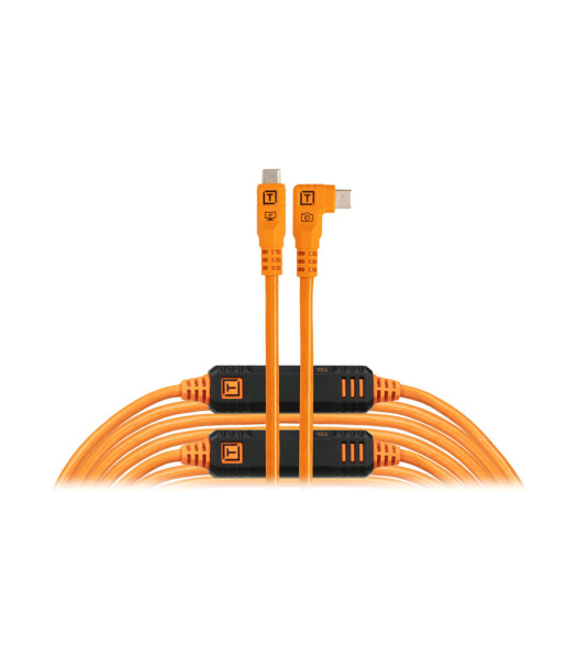 Câble TetherPro Optima 10G USB-C vers USB-C coudé 1,8m Orange