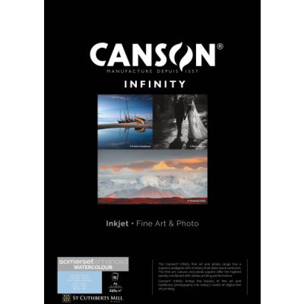 New! Somerset Enhanced Watercolour Rag 240 g/m²  boîte A2 25 feuilles