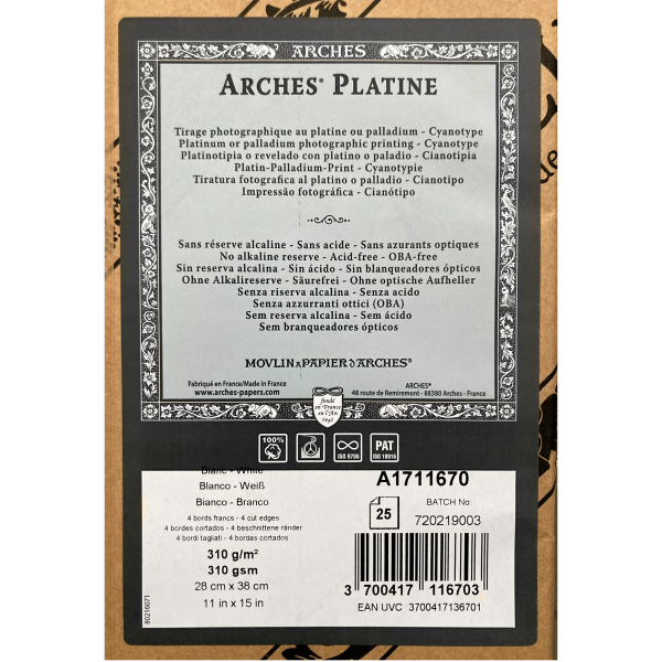Arches Platine 310g 28x38 cm 25f